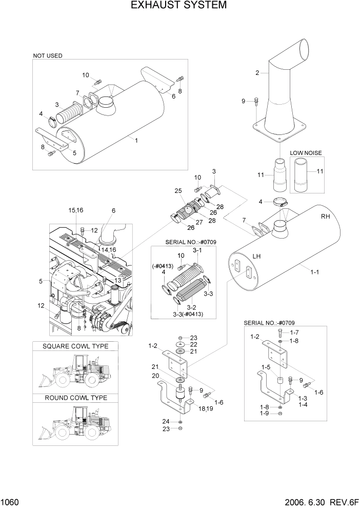 Схема запчастей Hyundai HL770-7 - PAGE 1060 EXHAUST SYSTEM СИСТЕМА ДВИГАТЕЛЯ