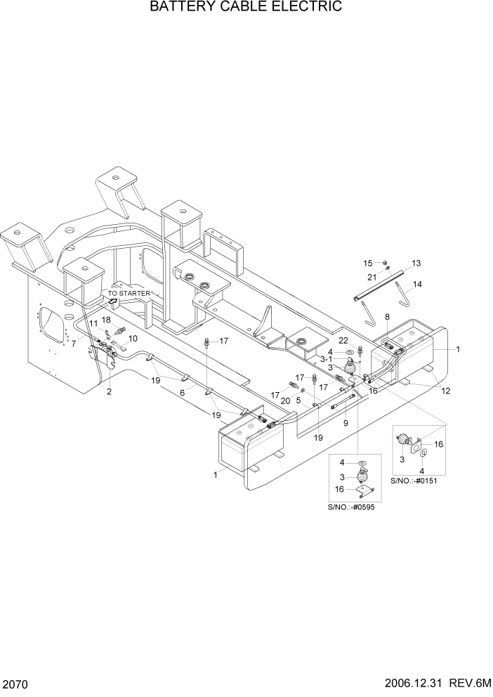 Схема запчастей Hyundai HL770-7 - PAGE 2070 BATTERY CABLE ELECTRIC ЭЛЕКТРИЧЕСКАЯ СИСТЕМА