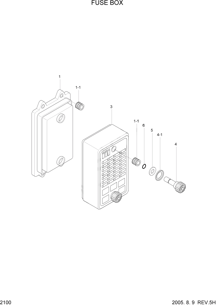 Схема запчастей Hyundai HL770-7 - PAGE 2100 FUSE BOX ЭЛЕКТРИЧЕСКАЯ СИСТЕМА