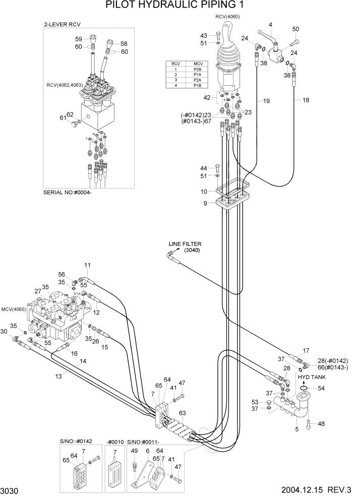 Схема запчастей Hyundai HL770-7 - PAGE 3030 PILOT HYDRAULIC PIPING 1 ГИДРАВЛИЧЕСКАЯ СИСТЕМА