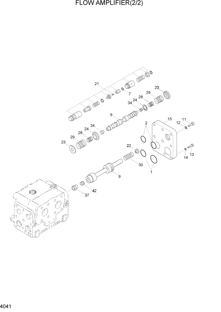 Схема запчастей Hyundai HL770-7 - PAGE 4041 FLOW AMPLIFIER(2/2) ГИДРАВЛИЧЕСКИЕ КОМПОНЕНТЫ