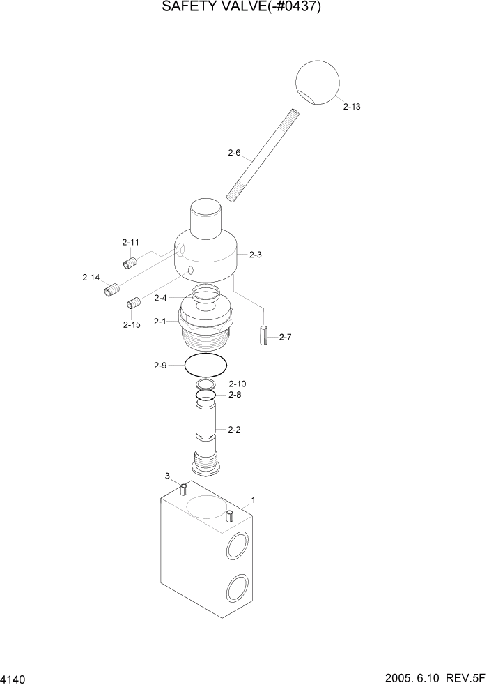 Схема запчастей Hyundai HL770-7 - PAGE 4140 SAFETY VALVE(-#0437) ГИДРАВЛИЧЕСКИЕ КОМПОНЕНТЫ