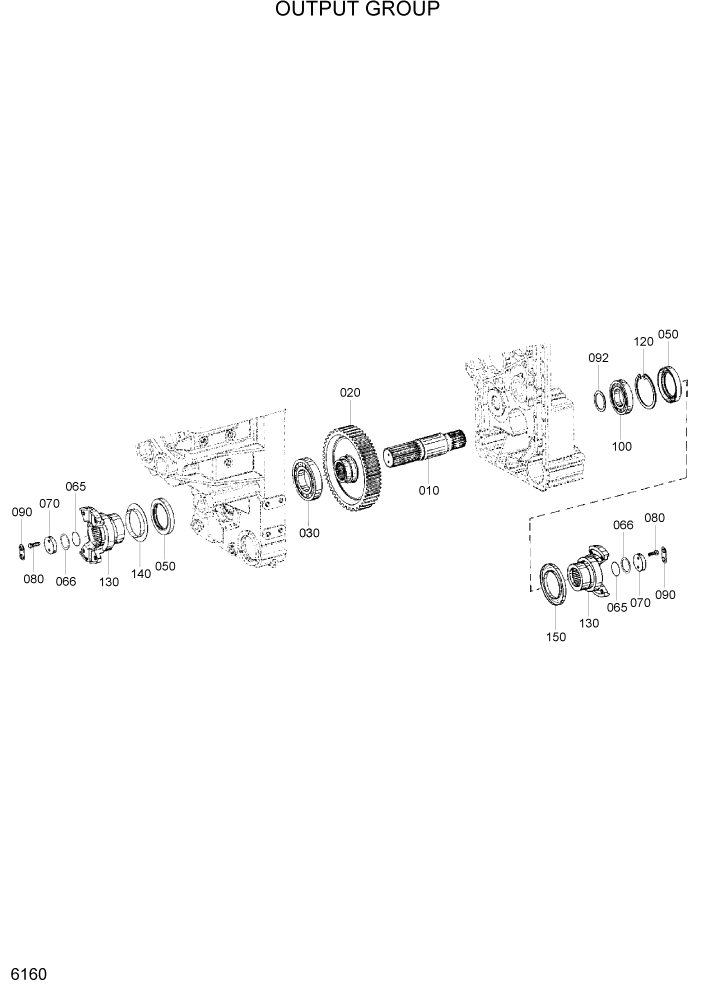 Схема запчастей Hyundai HL770-7 - PAGE 6160 OUTPUT GROUP СИЛОВАЯ СИСТЕМА