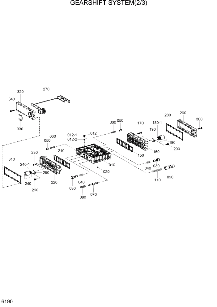 Схема запчастей Hyundai HL770-7 - PAGE 6190 GEARSHIFT SYSTEM(2/3) СИЛОВАЯ СИСТЕМА