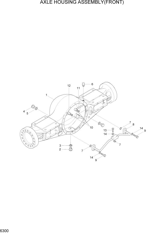 Схема запчастей Hyundai HL770-7 - PAGE 6300 AXLE HOUSING ASSEMBLY(FRONT) СИЛОВАЯ СИСТЕМА