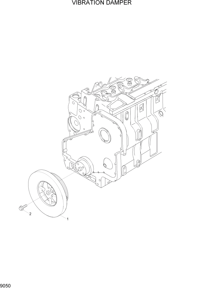 Схема запчастей Hyundai HL770-7 - PAGE 9050 VIBRATION DAMPER ДВИГАТЕЛЬ БАЗА