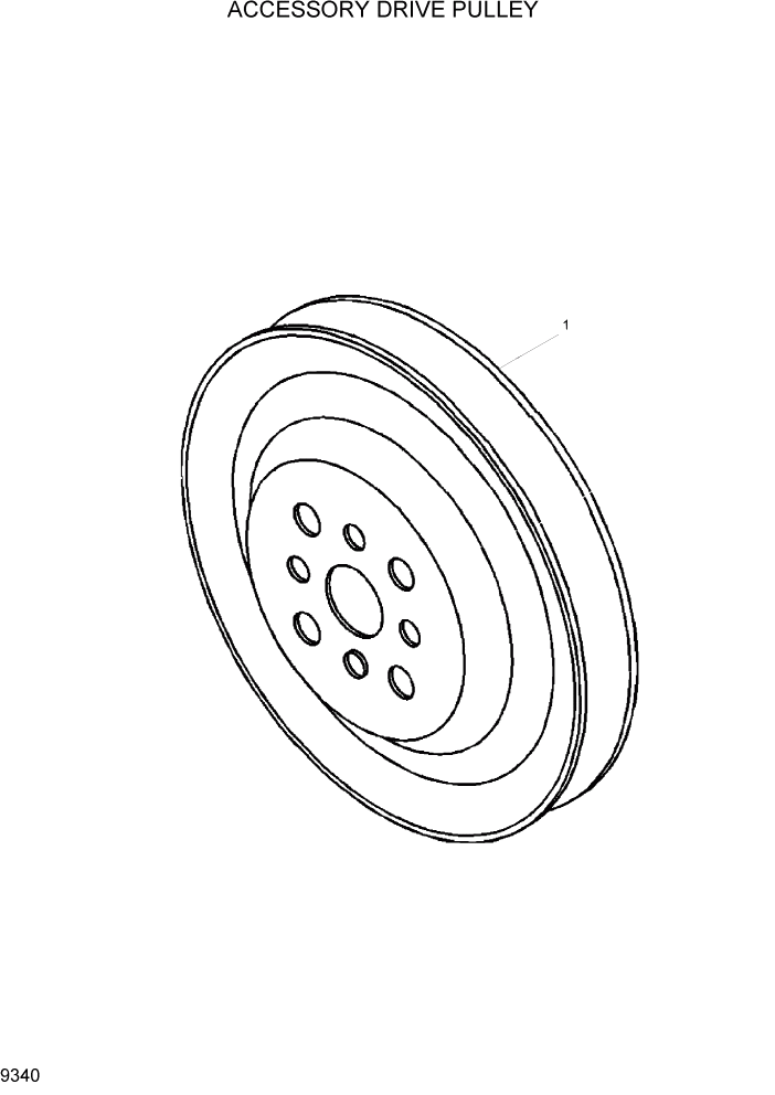 Схема запчастей Hyundai HL770-7 - PAGE 9340 ACCESSORY DRIVE PULLEY ДВИГАТЕЛЬ БАЗА