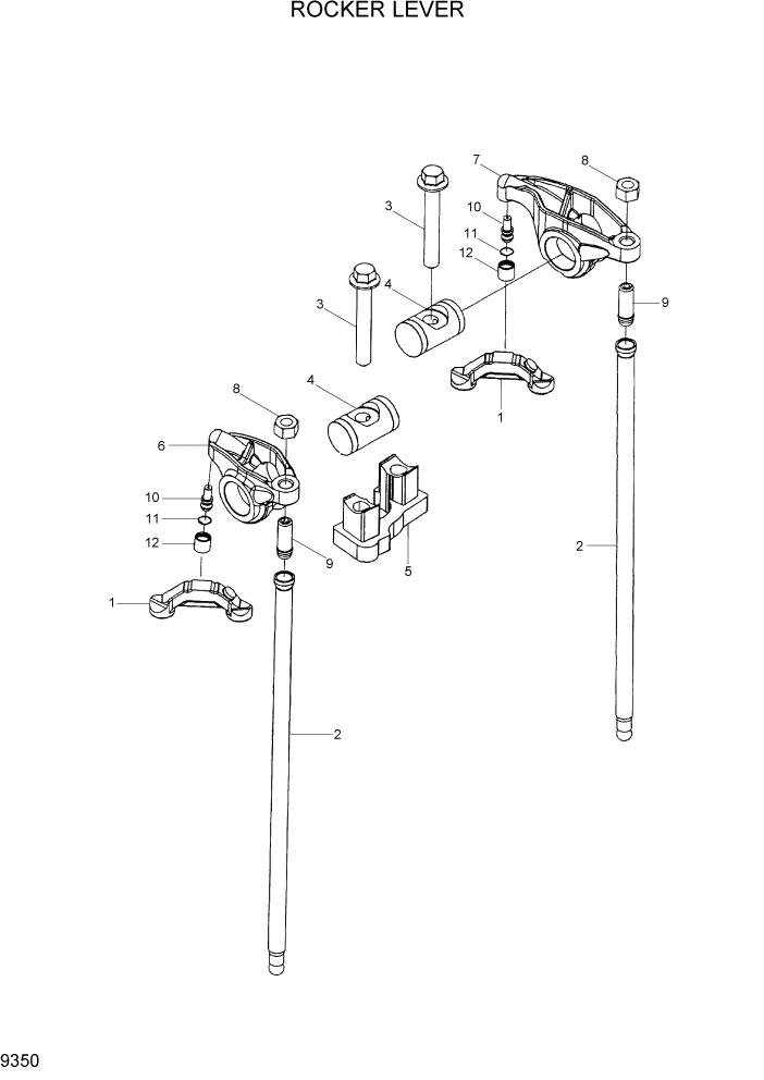 Схема запчастей Hyundai HL770-7 - PAGE 9350 ROCKER LEVER ДВИГАТЕЛЬ БАЗА