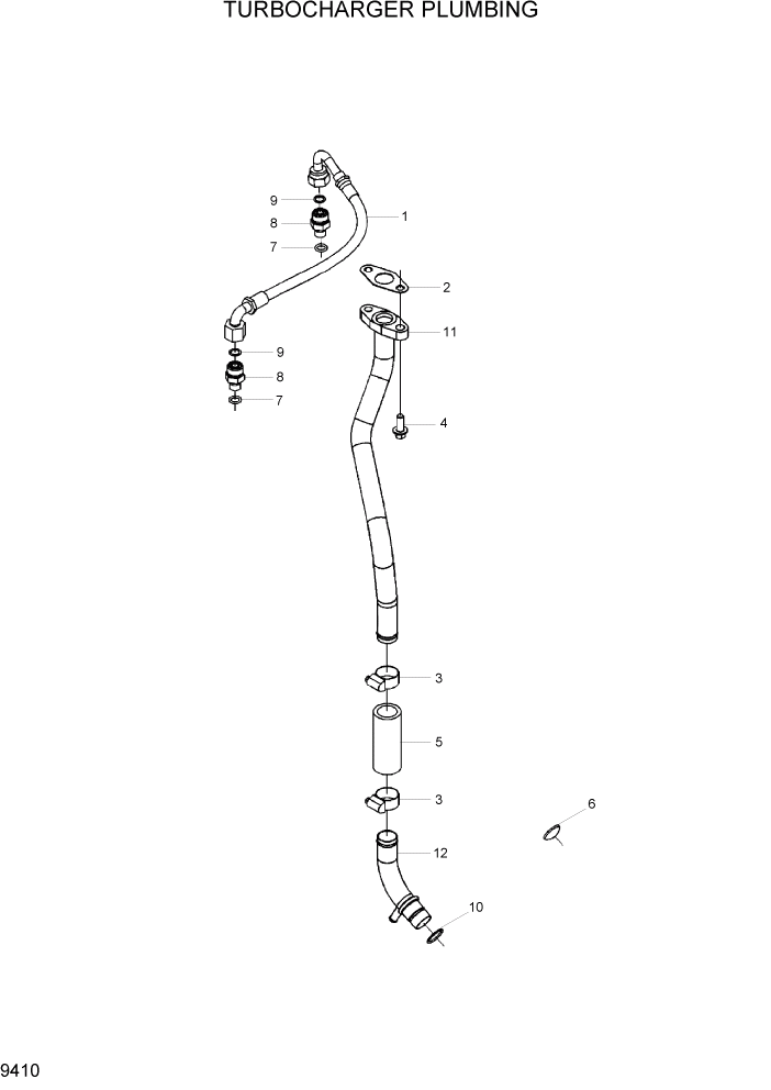 Схема запчастей Hyundai HL770-7 - PAGE 9410 TURBOCHARGER PLUMBING ДВИГАТЕЛЬ БАЗА