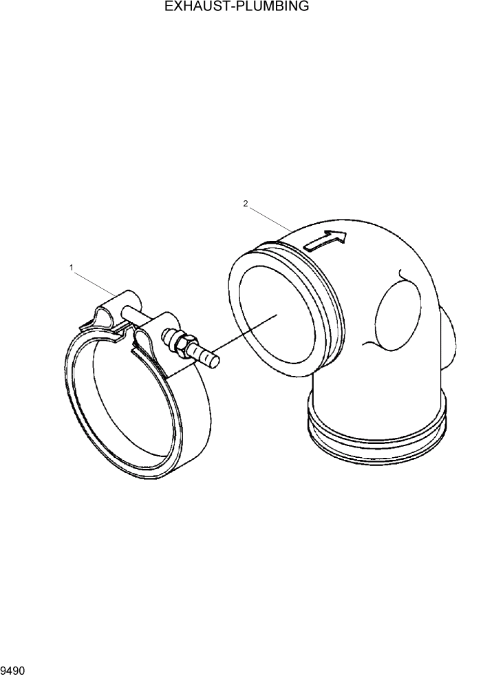 Схема запчастей Hyundai HL770-7 - PAGE 9490 EXHAUST OUTLET CONNECTION ДВИГАТЕЛЬ БАЗА