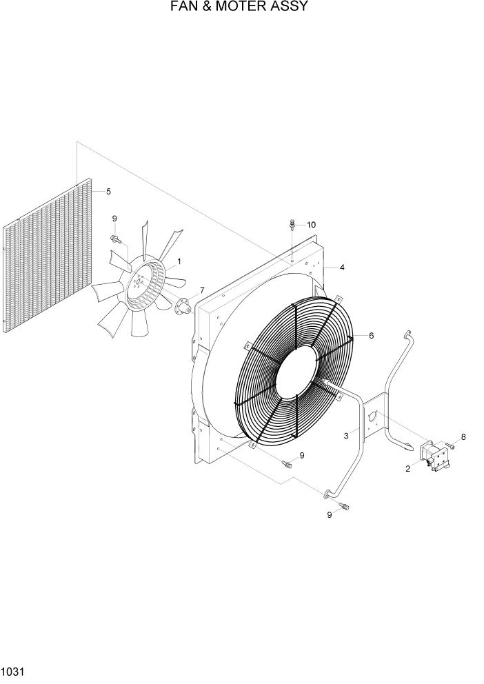 Схема запчастей Hyundai HL770-7A - PAGE 1031 FAN & MOTOR ASSY СИСТЕМА ДВИГАТЕЛЯ