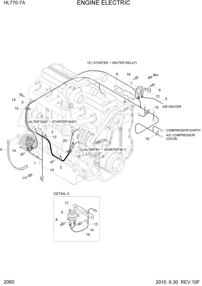 Схема запчастей Hyundai HL770-7A - PAGE 2060 ENGINE ELECTRIC ЭЛЕКТРИЧЕСКАЯ СИСТЕМА