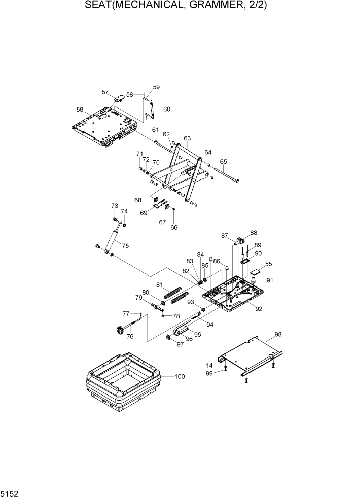 Схема запчастей Hyundai HL770-7A - PAGE 5152 SEAT(MECHANICAL, GRAMMER, 2/2) СТРУКТУРА