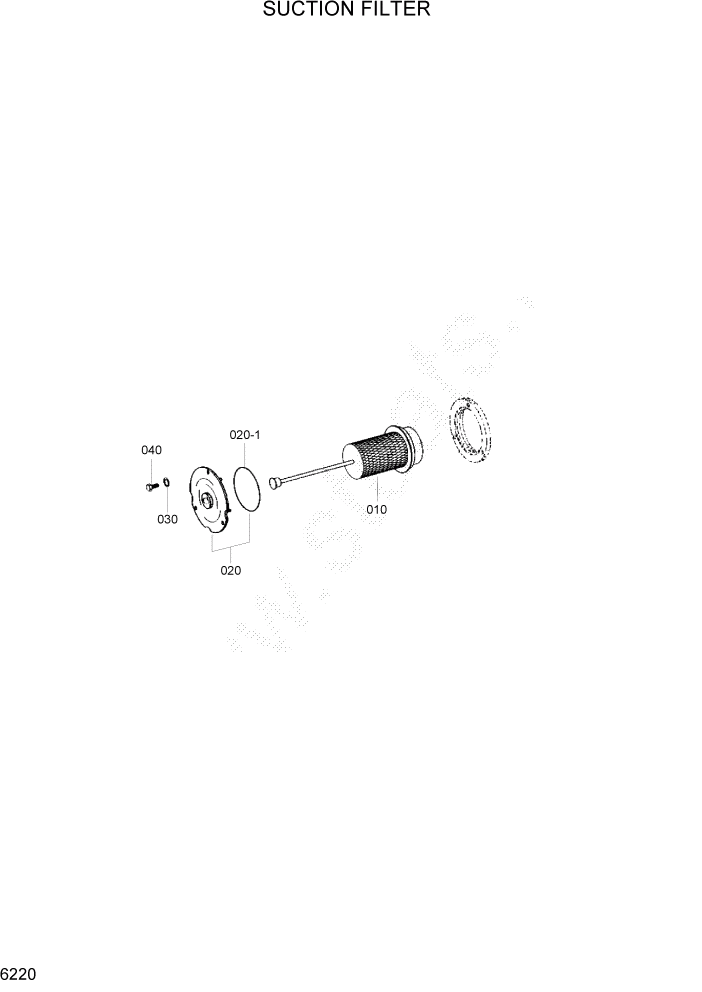 Схема запчастей Hyundai HL770-7A - PAGE 6220 SUCTION FILTER СИЛОВАЯ СИСТЕМА