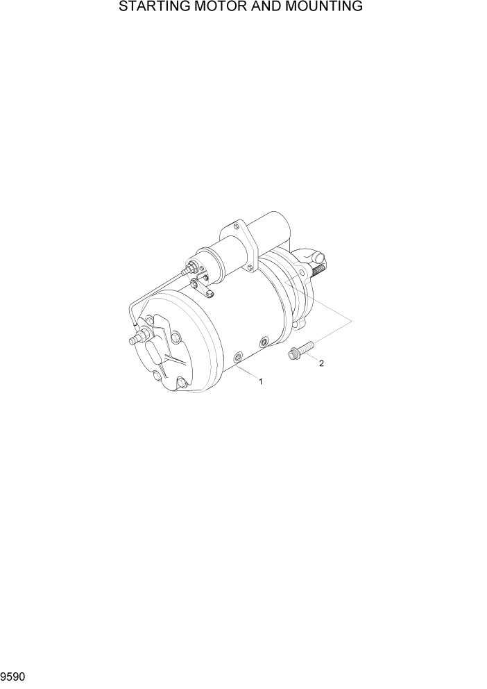 Схема запчастей Hyundai HL770-7A - PAGE 9590 STARTING MOTOR AND MOUNTING ДВИГАТЕЛЬ БАЗА