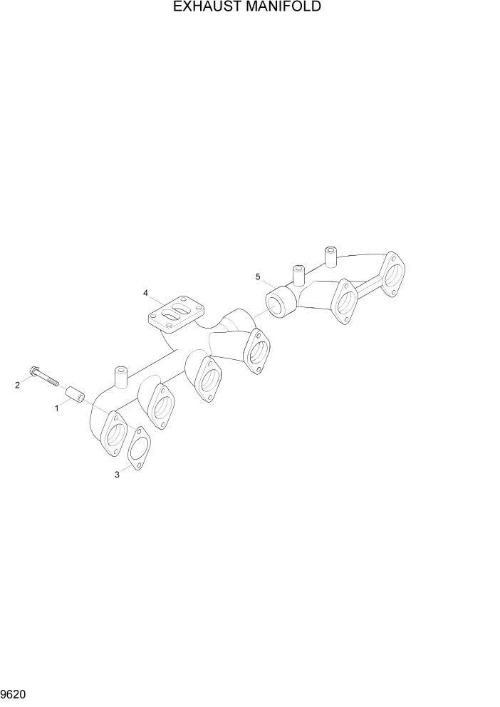 Схема запчастей Hyundai HL770-7A - PAGE 9620 EXHAUST MANIFOLD ДВИГАТЕЛЬ БАЗА