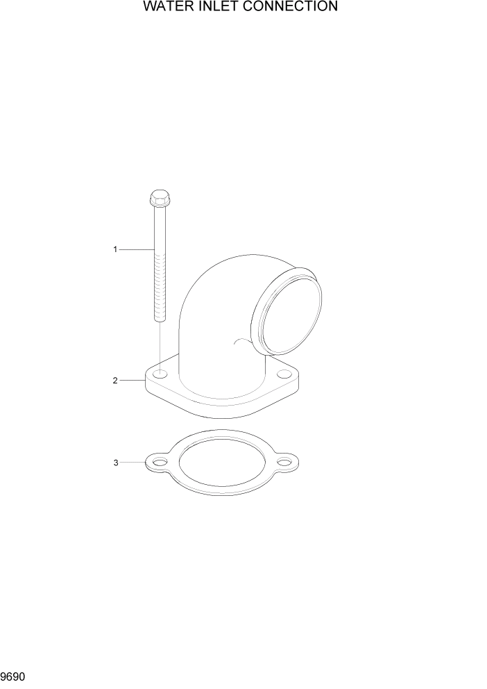 Схема запчастей Hyundai HL770-7A - PAGE 9690 WATER INLET CONNECTION ДВИГАТЕЛЬ БАЗА