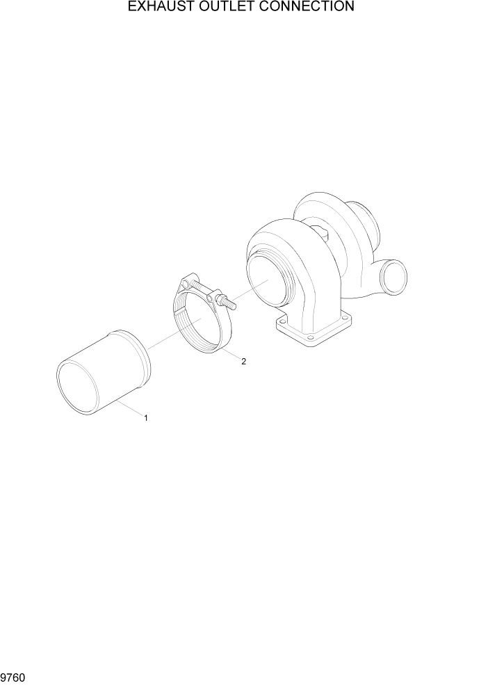 Схема запчастей Hyundai HL770-7A - PAGE 9760 EXHAUST OUTLET CONNECTION ДВИГАТЕЛЬ БАЗА