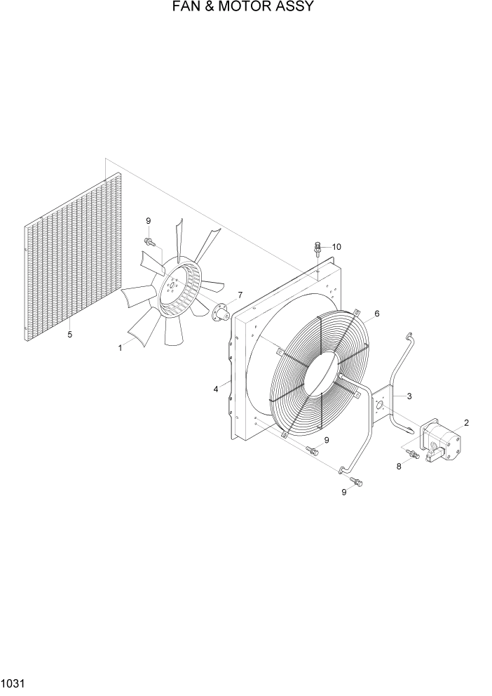 Схема запчастей Hyundai HL780-7A - PAGE 1031 FAN & MOTOR ASSY СИСТЕМА ДВИГАТЕЛЯ