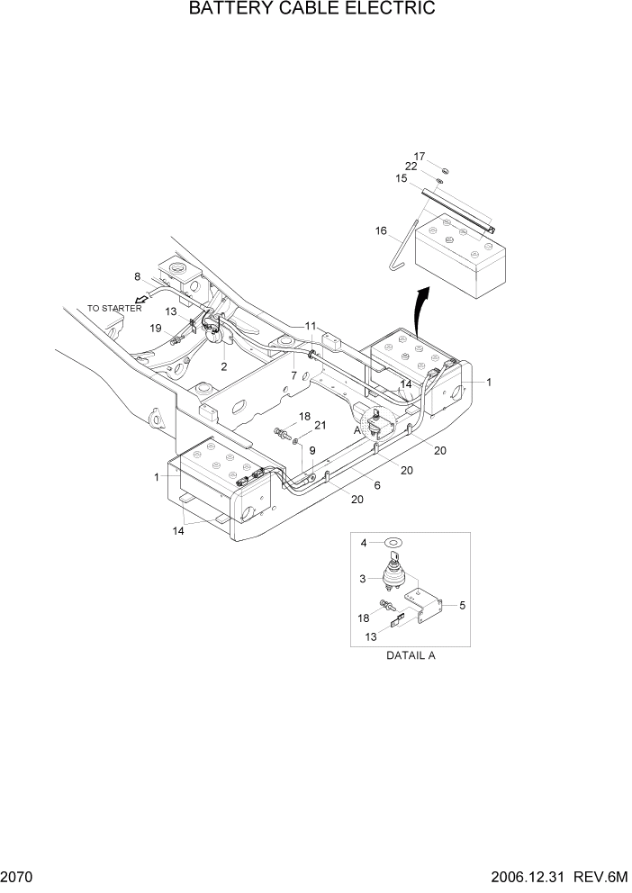 Схема запчастей Hyundai HL780-7A - PAGE 2070 BATTERY CABLE ELECTRIC ЭЛЕКТРИЧЕСКАЯ СИСТЕМА