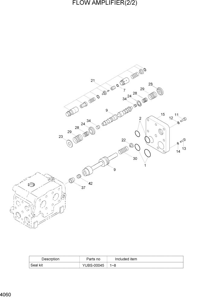 Схема запчастей Hyundai HL780-7A - PAGE 4060 FLOW AMPLIFIER(2/2) ГИДРАВЛИЧЕСКИЕ КОМПОНЕНТЫ