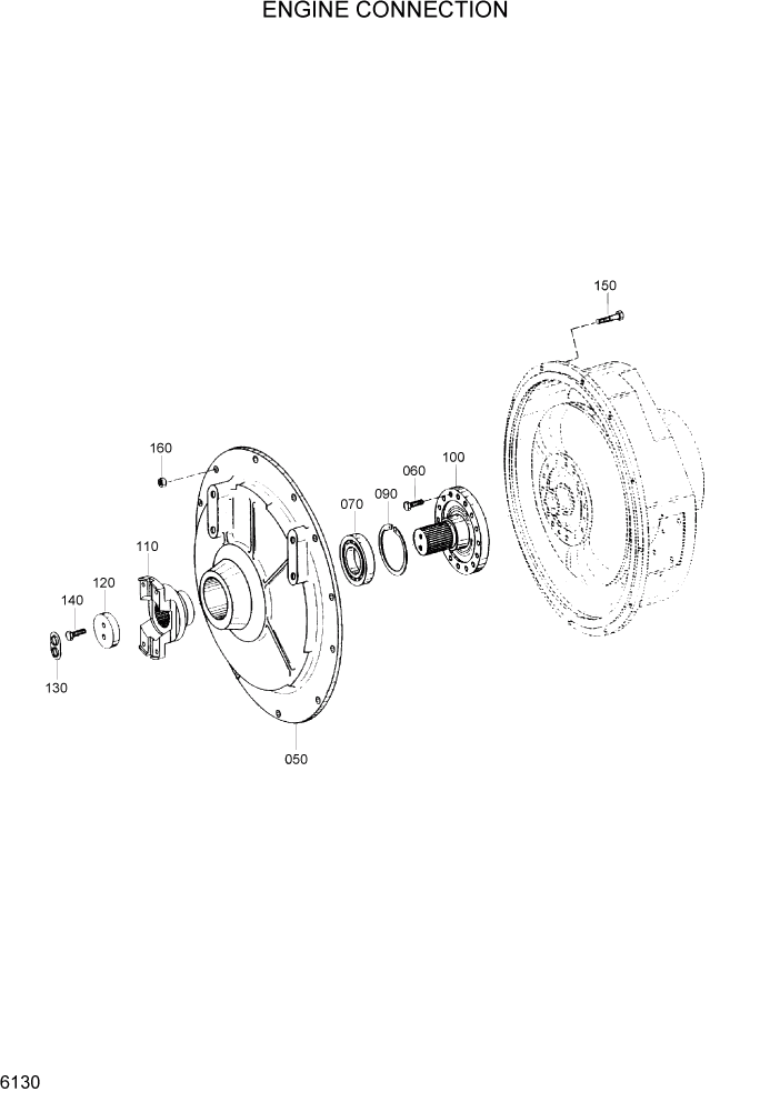 Схема запчастей Hyundai HL780-7A - PAGE 6130 ENGINE CONNECTION СИЛОВАЯ СИСТЕМА