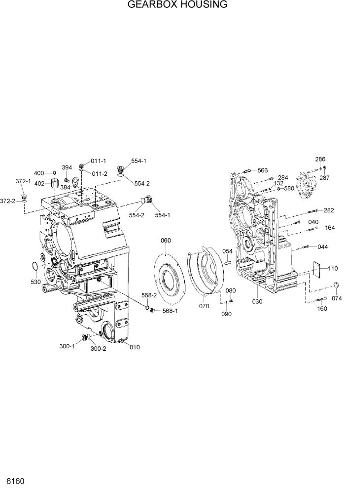 Схема запчастей Hyundai HL780-7A - PAGE 6160 GEARBOX HOUSING СИЛОВАЯ СИСТЕМА