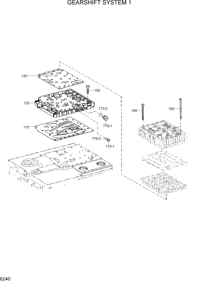 Схема запчастей Hyundai HL780-7A - PAGE 6240 GEARSHIFT SYSTEM 1 СИЛОВАЯ СИСТЕМА