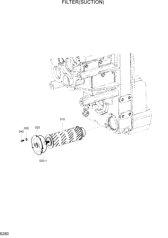 Схема запчастей Hyundai HL780-7A - PAGE 6280 FILTER(SUCTION) СИЛОВАЯ СИСТЕМА