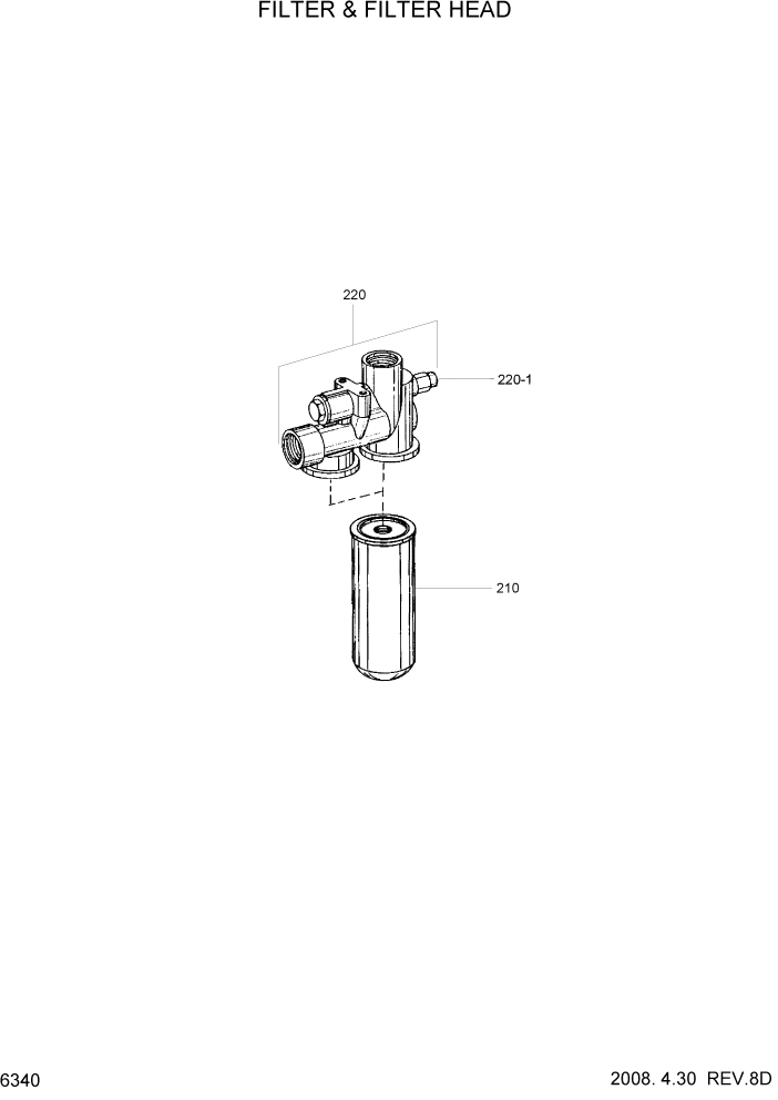 Схема запчастей Hyundai HL780-7A - PAGE 6340 FILTER & FILTER HEAD СИЛОВАЯ СИСТЕМА