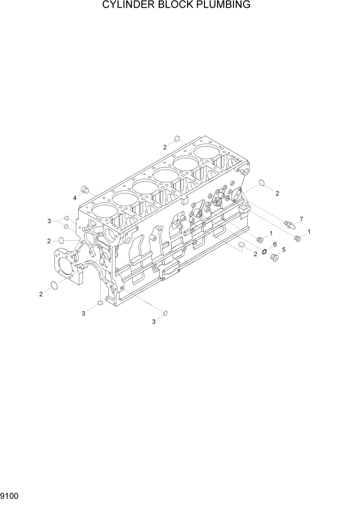 Схема запчастей Hyundai HL780-7A - PAGE 9100 CYLINDER BLOCK PLUMBING ДВИГАТЕЛЬ БАЗА