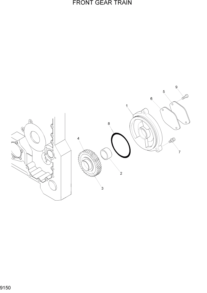 Схема запчастей Hyundai HL780-7A - PAGE 9150 FRONT GEAR TRAIN ДВИГАТЕЛЬ БАЗА