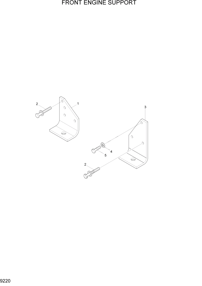 Схема запчастей Hyundai HL780-7A - PAGE 9220 FRONT ENGINE SUPPORT ДВИГАТЕЛЬ БАЗА