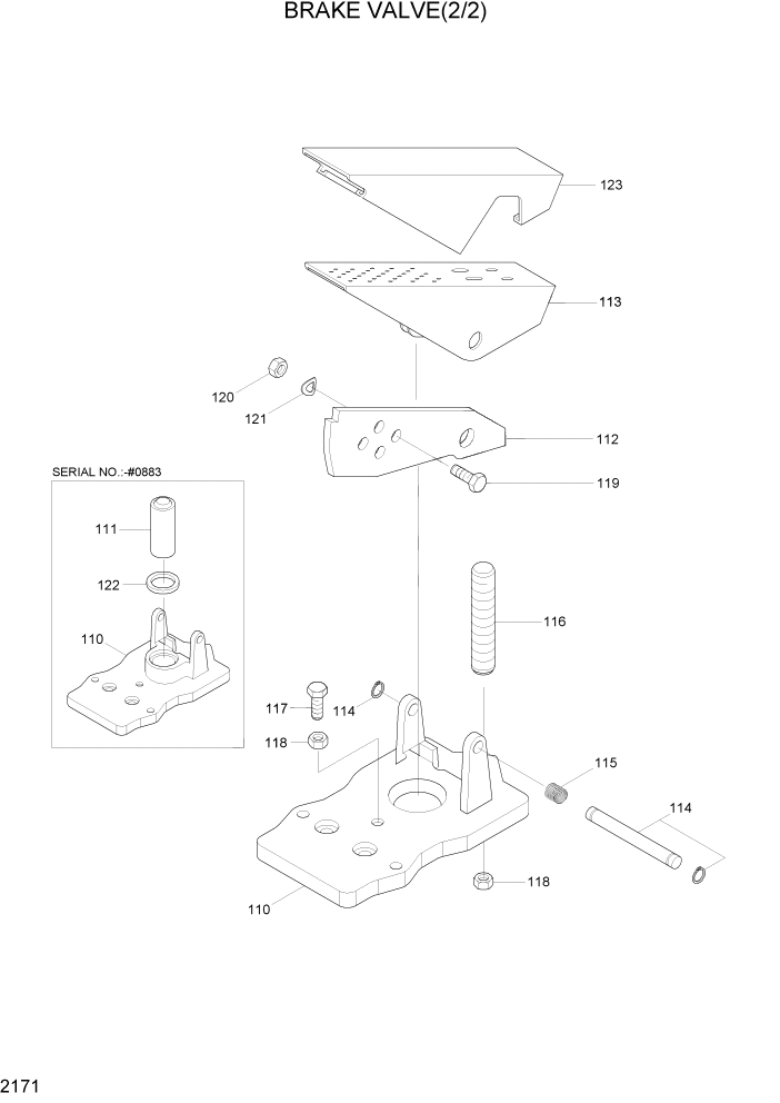 Схема запчастей Hyundai HL740-3ATM - PAGE 2171 BRAKE VALVE(2/2) ГИДРАВЛИЧЕСКАЯ СИСТЕМА