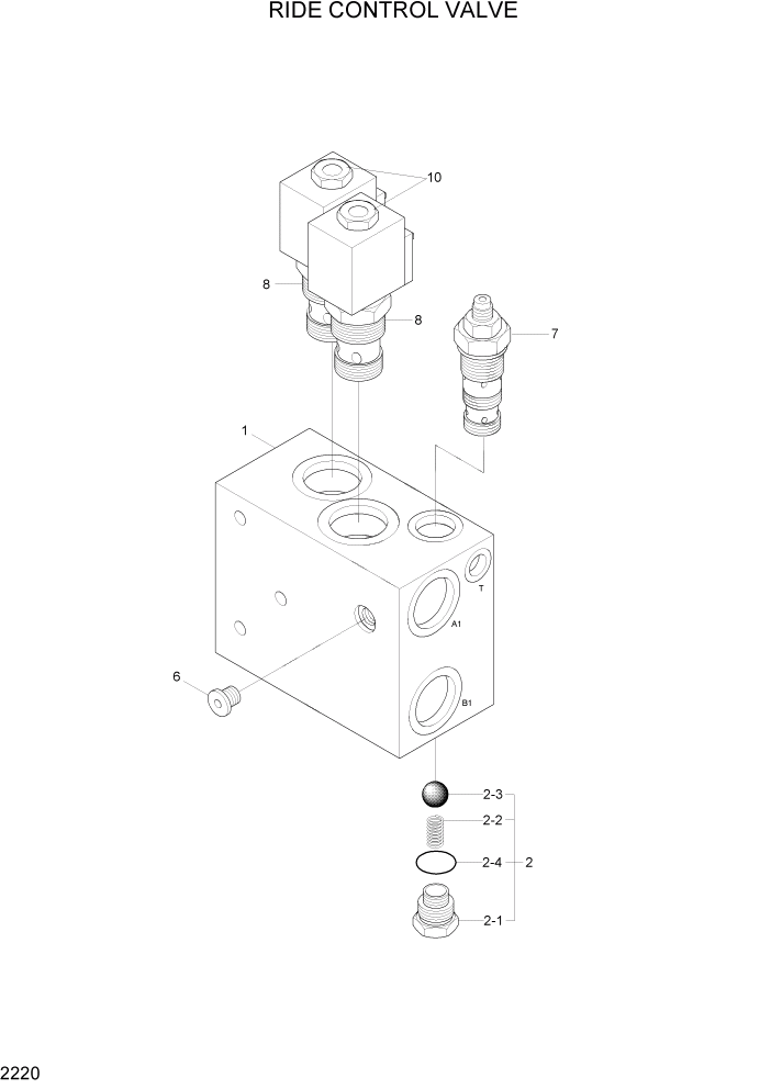 Схема запчастей Hyundai HL740-3ATM - PAGE 2220 RIDE CONTROL VALVE ГИДРАВЛИЧЕСКАЯ СИСТЕМА