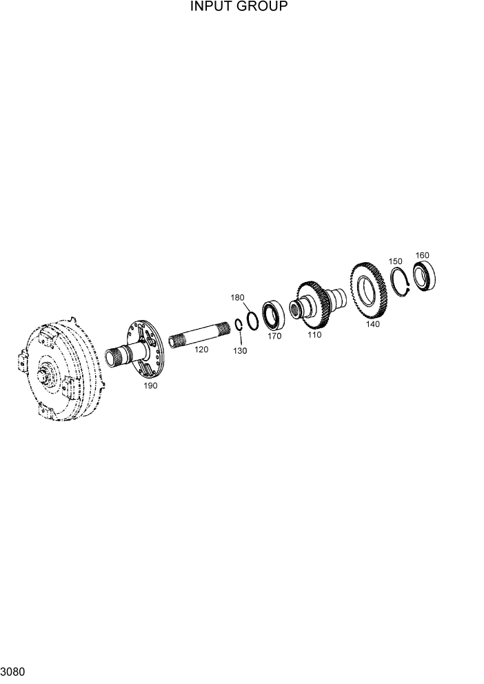 Схема запчастей Hyundai HL740-3ATM - PAGE 3080 INPUT GROUP ТРАНСМИССИЯ