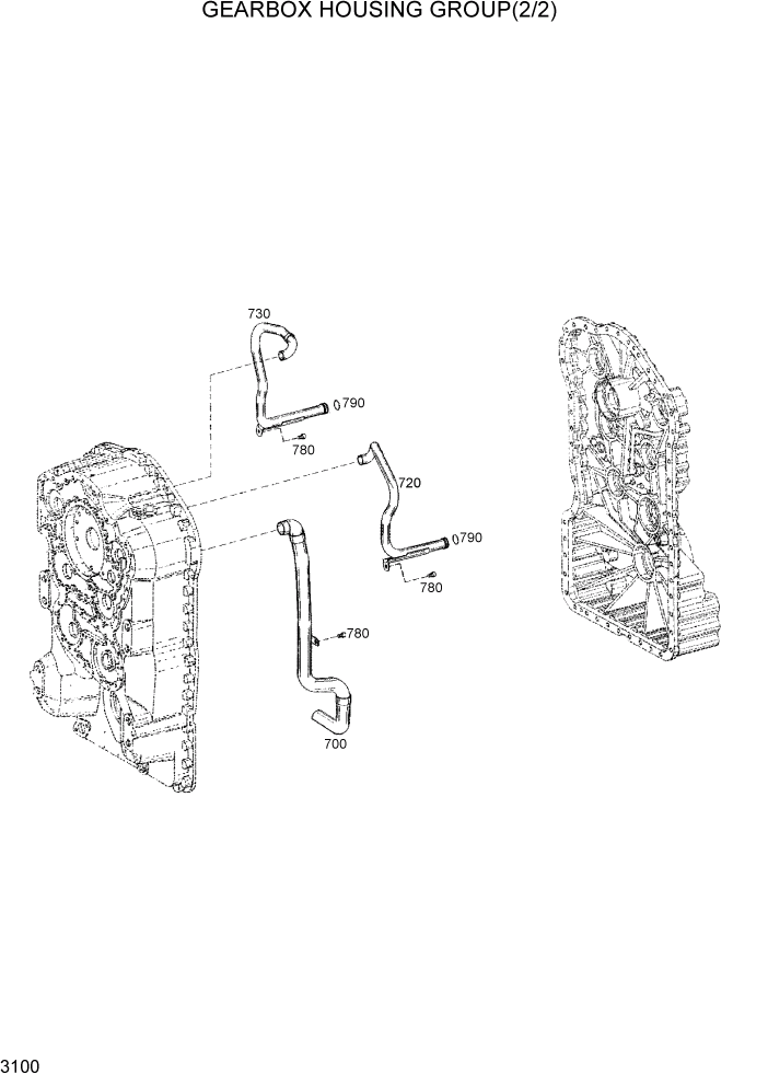 Схема запчастей Hyundai HL740-3ATM - PAGE 3100 GEARBOX HOUSING GROUP(2/2) ТРАНСМИССИЯ