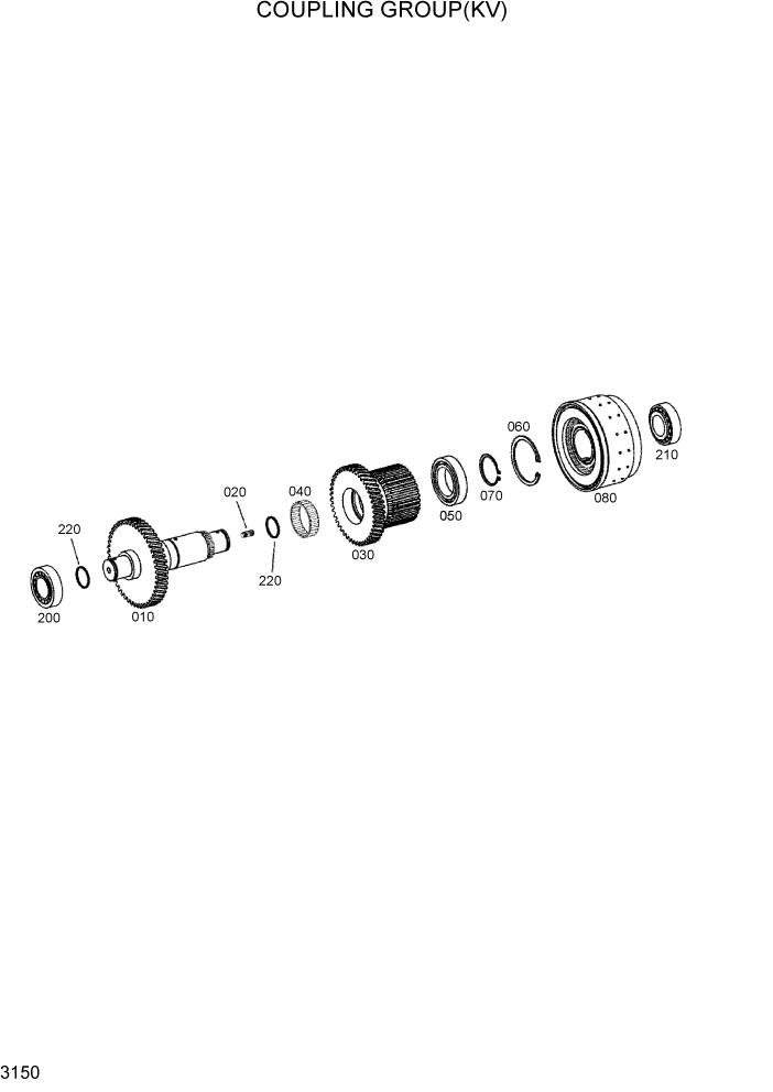 Схема запчастей Hyundai HL740-3ATM - PAGE 3150 COUPLING GROUP(KV) ТРАНСМИССИЯ