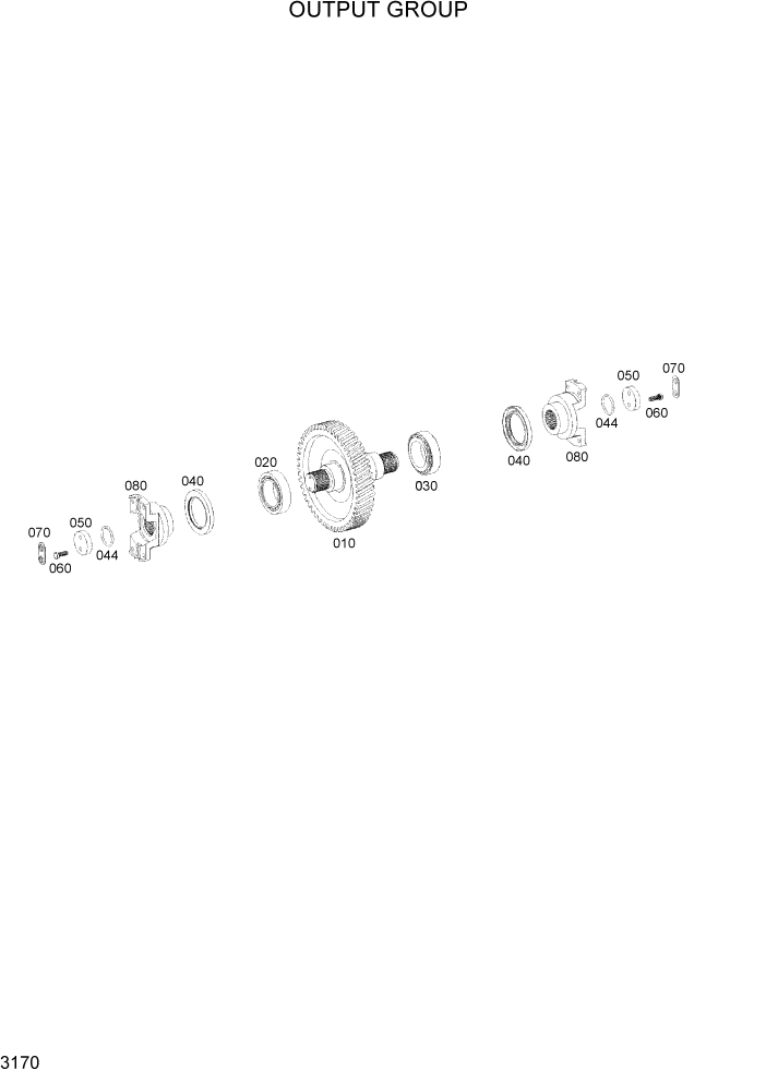 Схема запчастей Hyundai HL740-3ATM - PAGE 3170 OUTPUT GROUP ТРАНСМИССИЯ