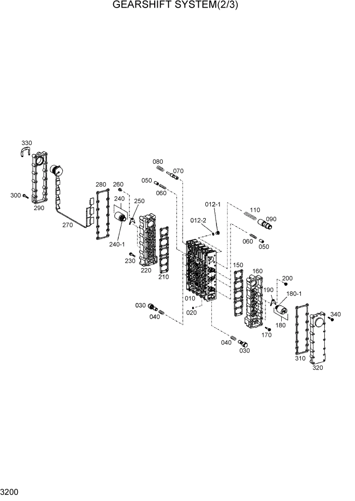 Схема запчастей Hyundai HL740-3ATM - PAGE 3200 GEARSHIFT SYSTEM(2/3) ТРАНСМИССИЯ