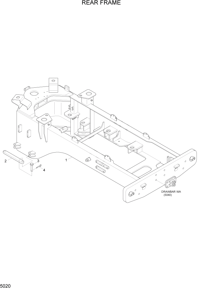 Схема запчастей Hyundai HL740-3ATM - PAGE 5020 REAR FRAME СТРУКТУРА