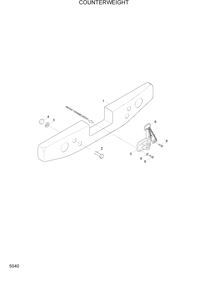 Схема запчастей Hyundai HL740-3ATM - PAGE 5040 COUNTERWEIGHT СТРУКТУРА