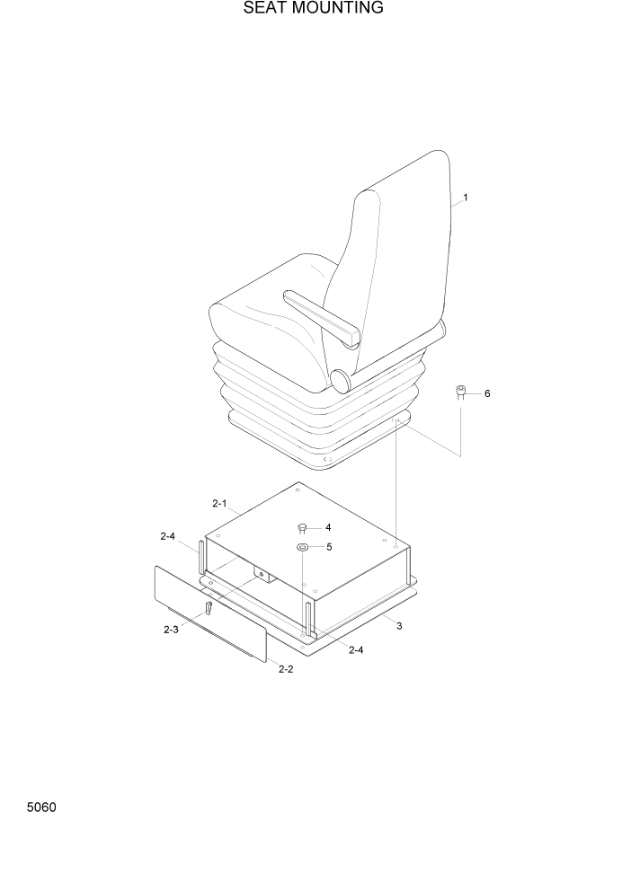 Схема запчастей Hyundai HL740-3ATM - PAGE 5060 SEAT MOUNTING СТРУКТУРА