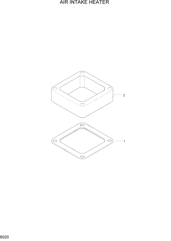 Схема запчастей Hyundai HL740-3ATM - PAGE 8020 AIR INTAKE HEATER ДВИГАТЕЛЬ БАЗА