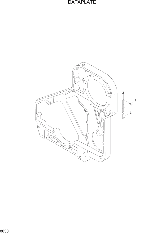 Схема запчастей Hyundai HL740-3ATM - PAGE 8030 DATAPLATE ДВИГАТЕЛЬ БАЗА