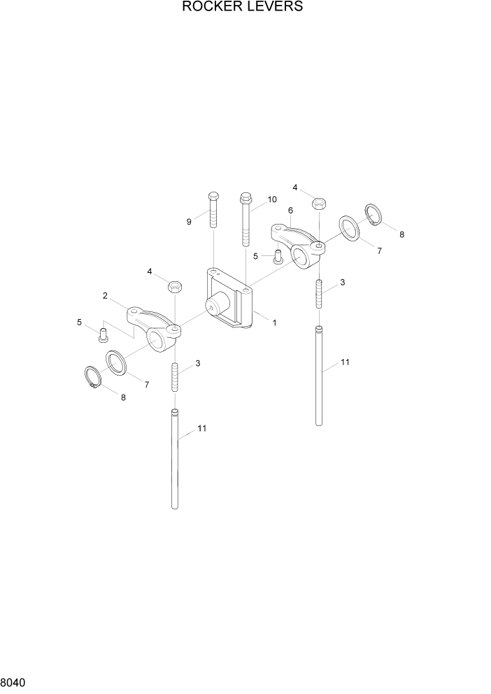 Схема запчастей Hyundai HL740-3ATM - PAGE 8040 ROCKER LEVERS ДВИГАТЕЛЬ БАЗА