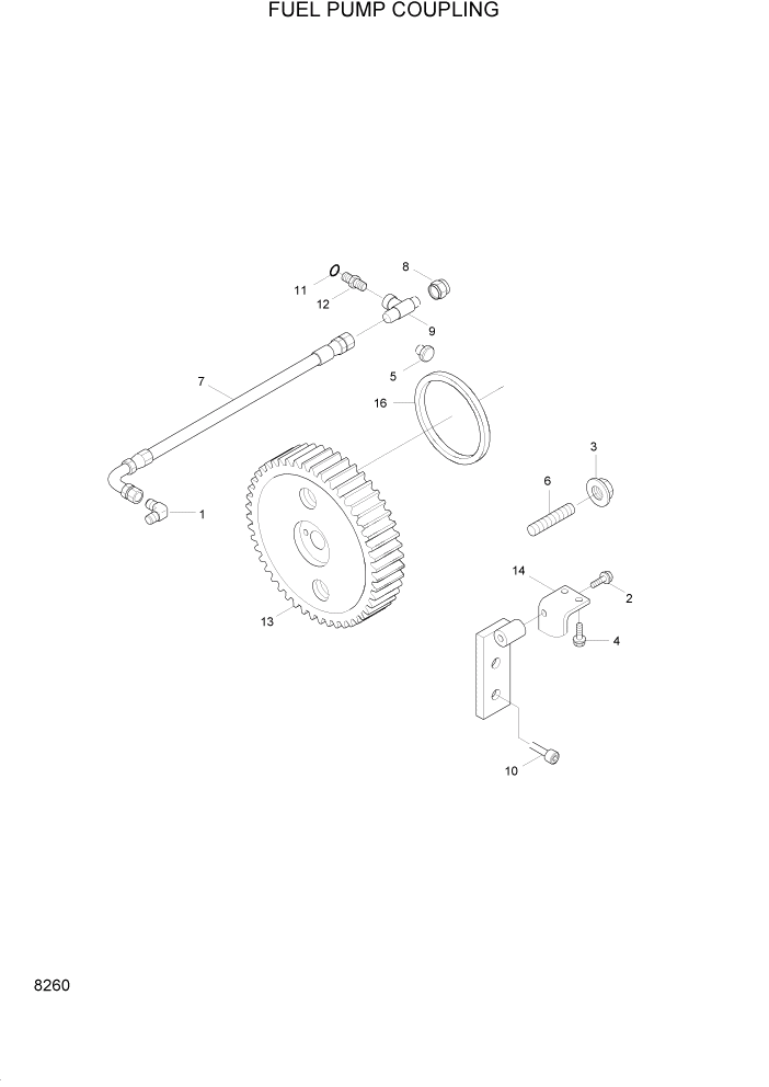 Схема запчастей Hyundai HL740-3ATM - PAGE 8260 FUEL PUMP COUPLING ДВИГАТЕЛЬ БАЗА