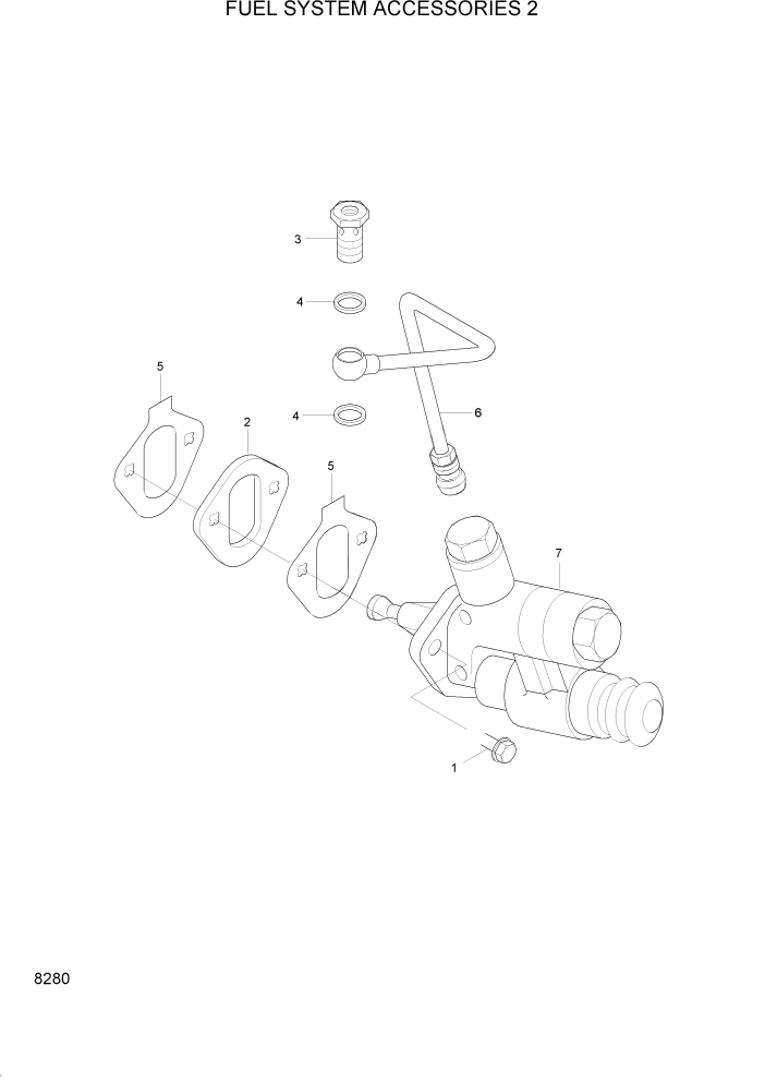 Схема запчастей Hyundai HL740-3ATM - PAGE 8280 FUEL SYSTEM ACCESSORIES 2 ДВИГАТЕЛЬ БАЗА