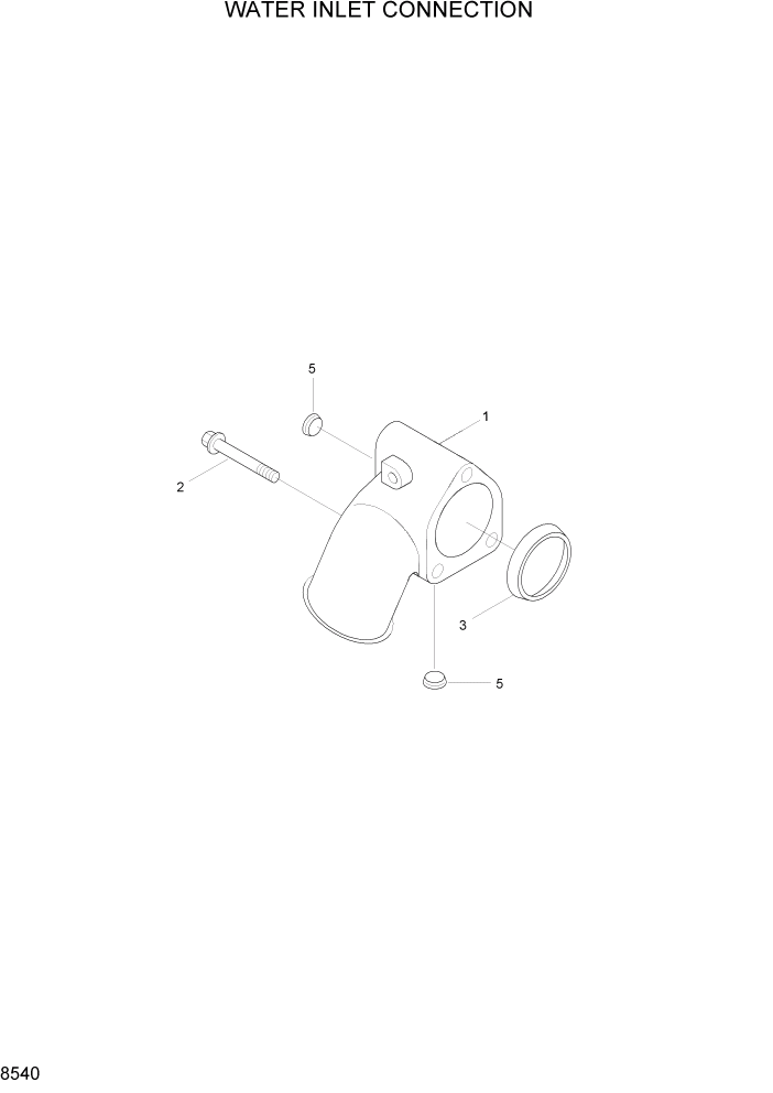 Схема запчастей Hyundai HL740-3ATM - PAGE 8540 WATER INLET CONNECTION ДВИГАТЕЛЬ БАЗА