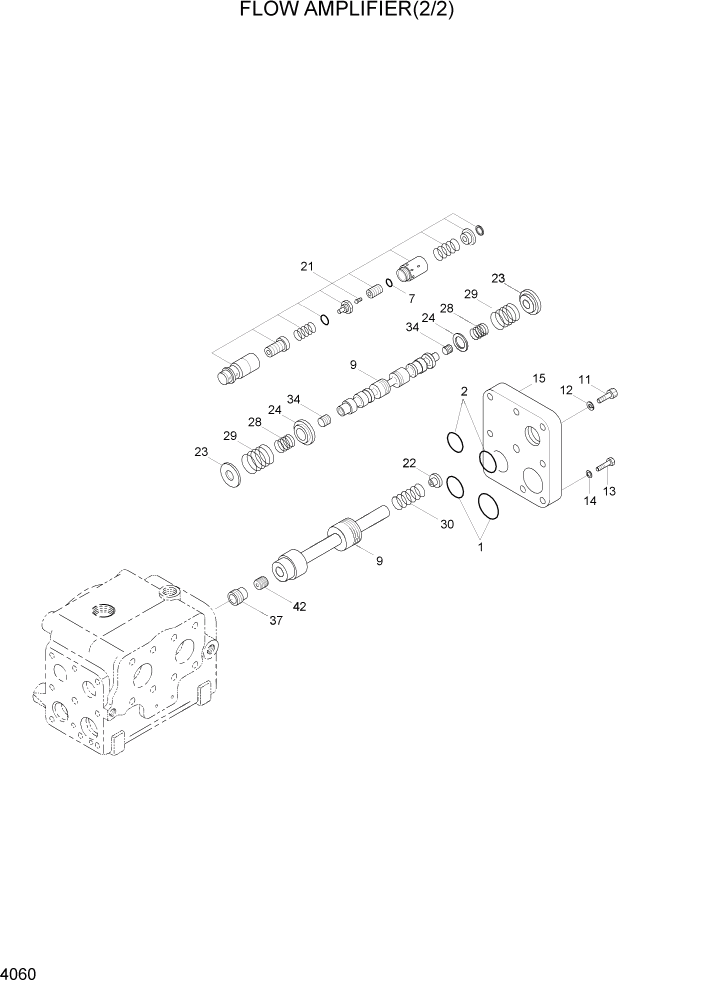 Схема запчастей Hyundai HL7803A - PAGE 4060 FLOW AMPLIFIER(2/2) ГИДРАВЛИЧЕСКИЕ КОМПОНЕНТЫ